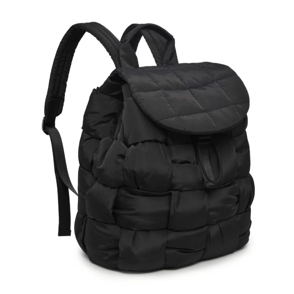 Stylish Black Quilted Women's Backpack